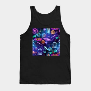 Outer Space Pattern Tank Top